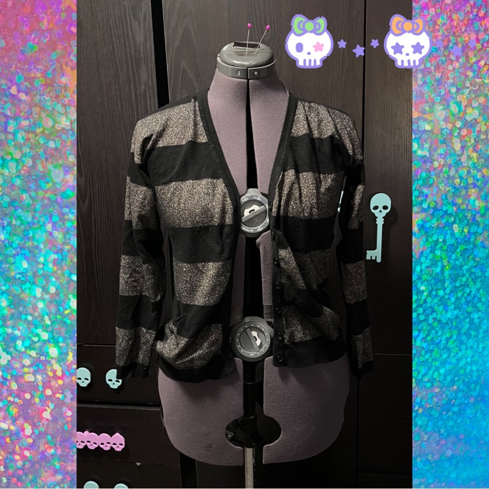 Black and Gold striped cardigan